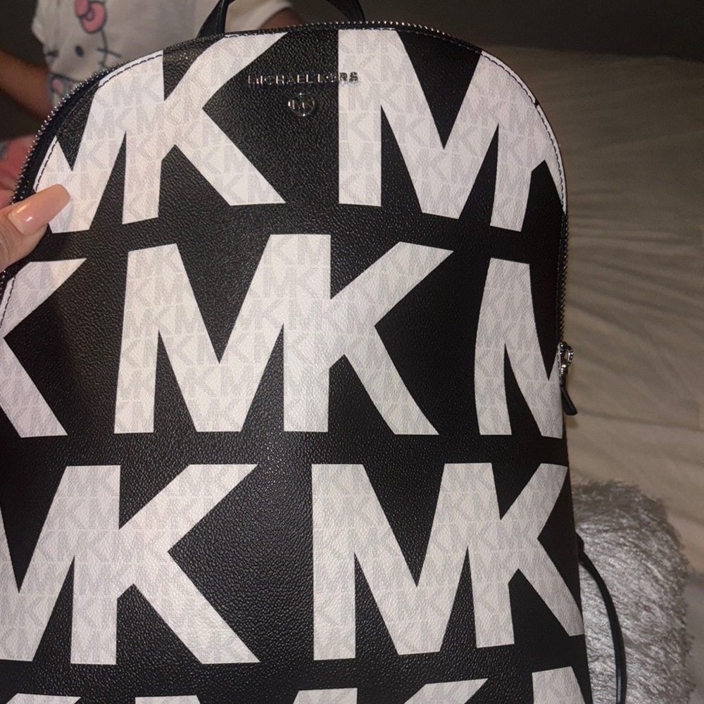 Michael Kors Black and White Backpack